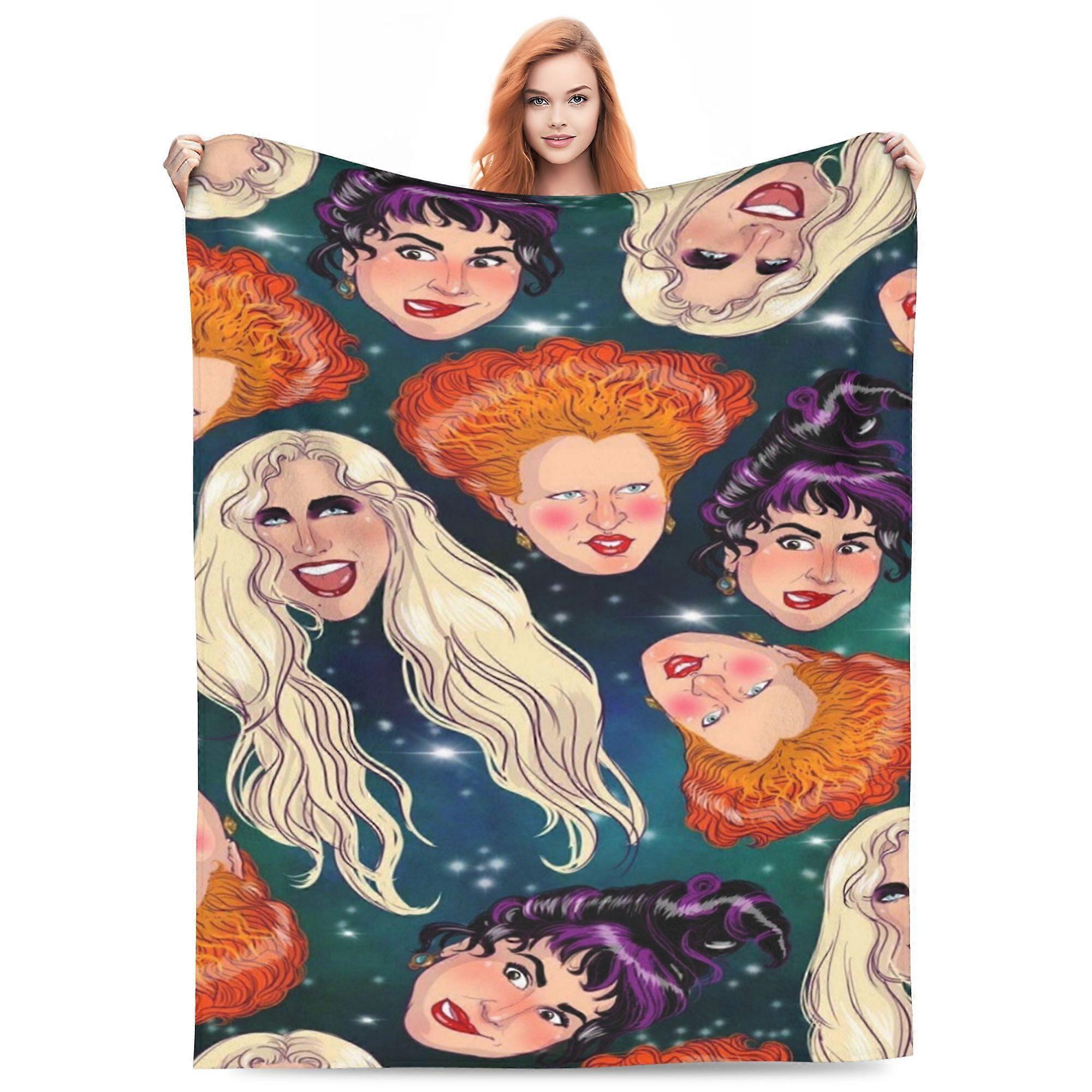 Hocus Pocus Throw Blanket, Ultra Soft Cozy Luxury Fleece Blanket For Couch Bed Sofa, Lightweight Warm Fuzzy Plush Blankets Bedding For All Season 97xM