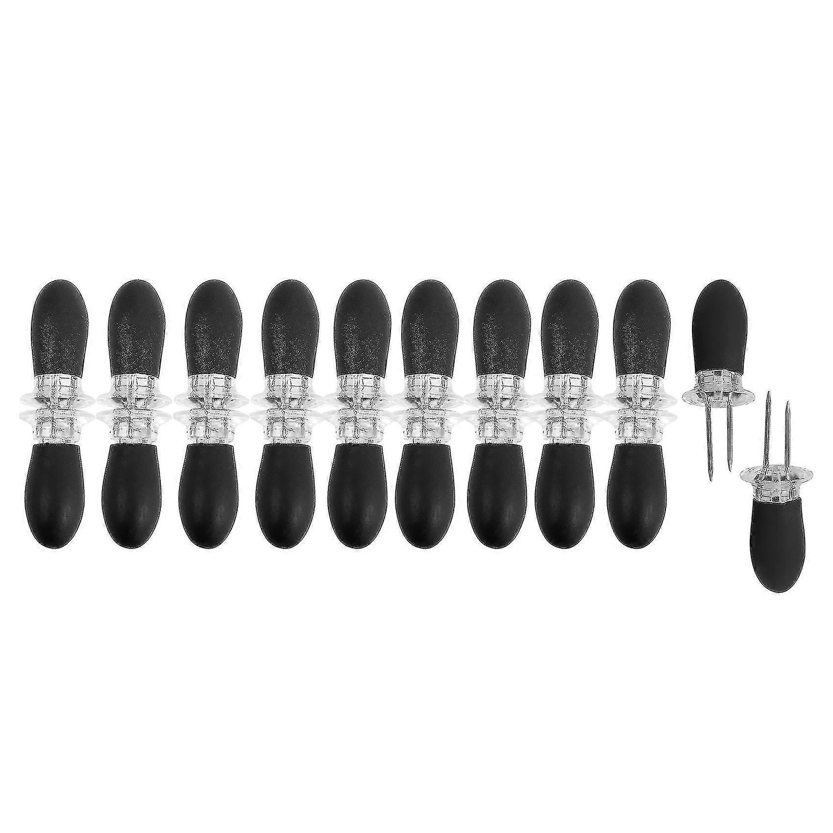 20pcs/10 Pairs Corn Holders Portable Fruit Holder Barbecue Supplies Stainless Steel Corn On The Cob