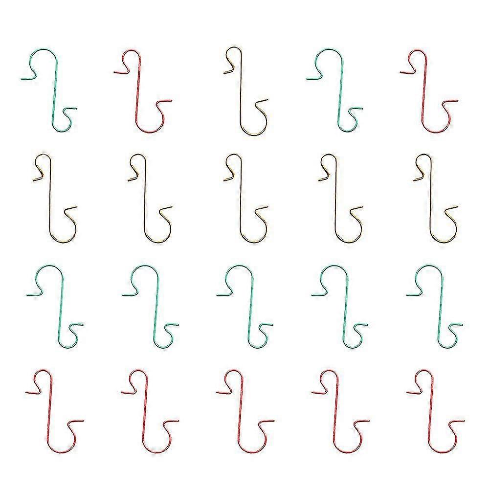 60pcs Christmas Hanging Hooks Practical Metal Hooks Xmas Tree Hanger Hooks