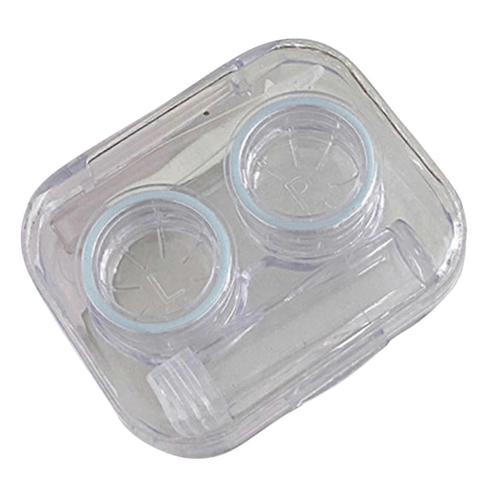 Transparent Contact Lens Case with Cute Bow Design Easy Open Lid Color Visibility Full Protection Clear Case