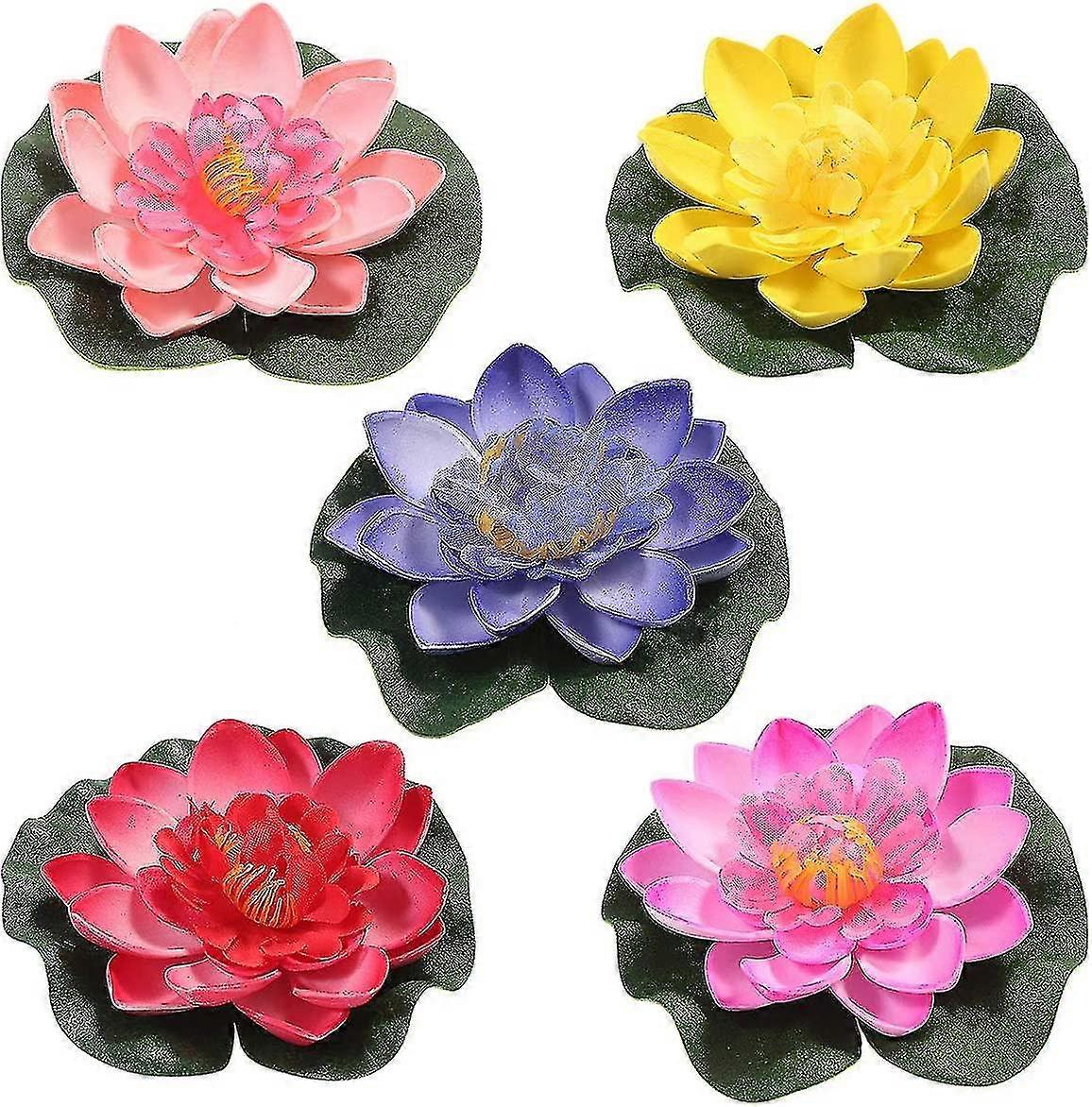 5 Pcs Artificial Water Lily Floating Lotus