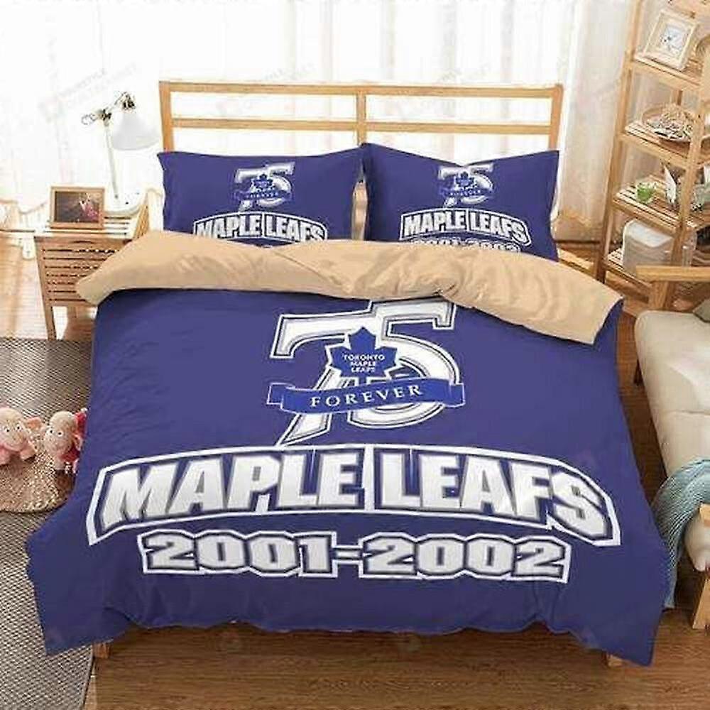 v1164 Lençóis Toronto Maple Leafs 00-00 Conjunto de Capa de Edredom Azul Capa de Edredom Conjunto de Cama de 3 Peças (1 Capa de Edredom + 2 Fronhas) Lençóis g