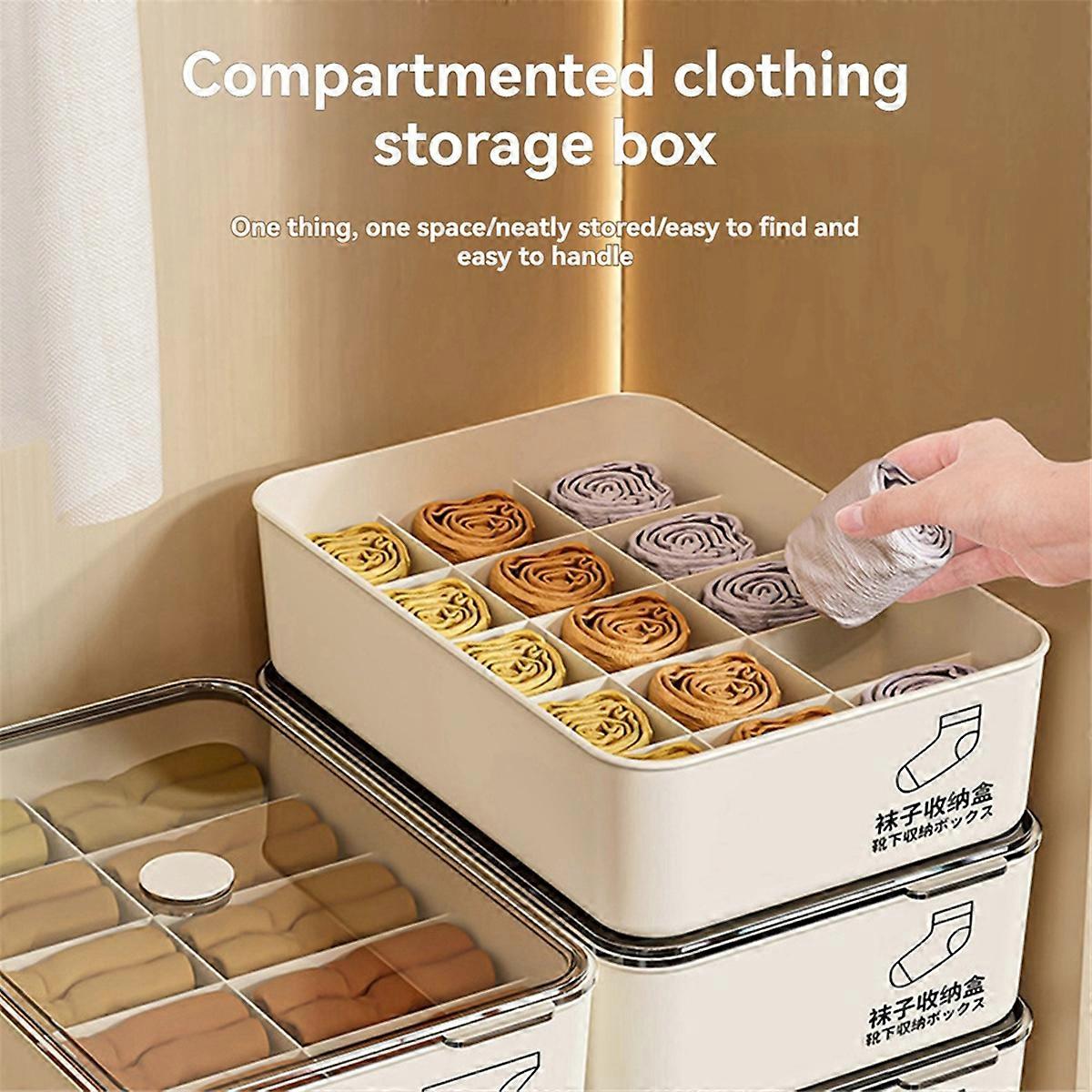 3pcs Large Capacity Dustproof Storage Box for Underwear and Socks Organizer Storage Box