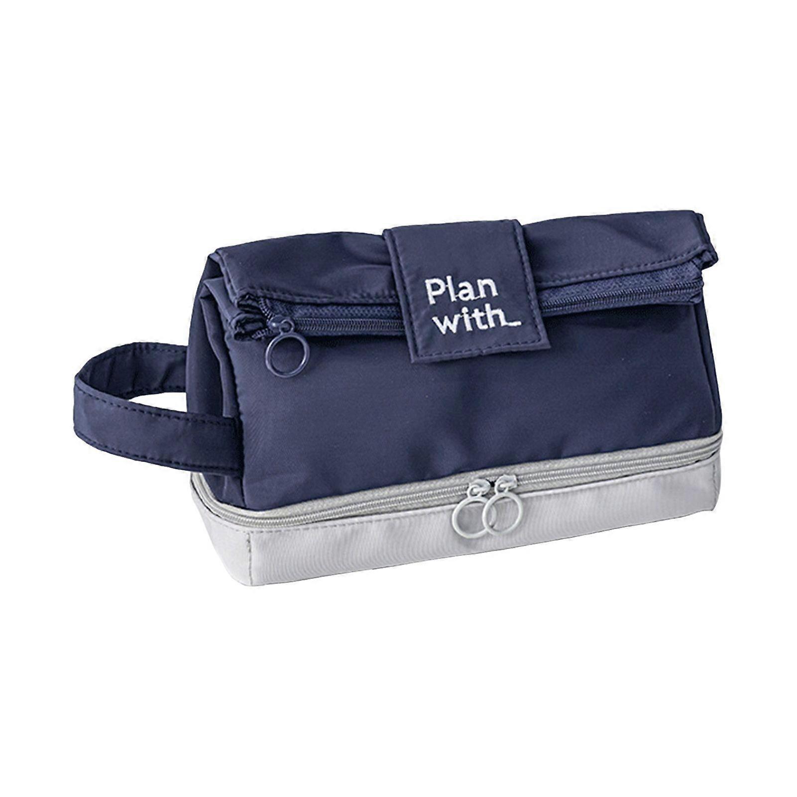 Pencil Bag Large Capacity Student Stationery Storage Case with Hand Strap Smooth Zipper Mechanism 3C Cosmetic Bag