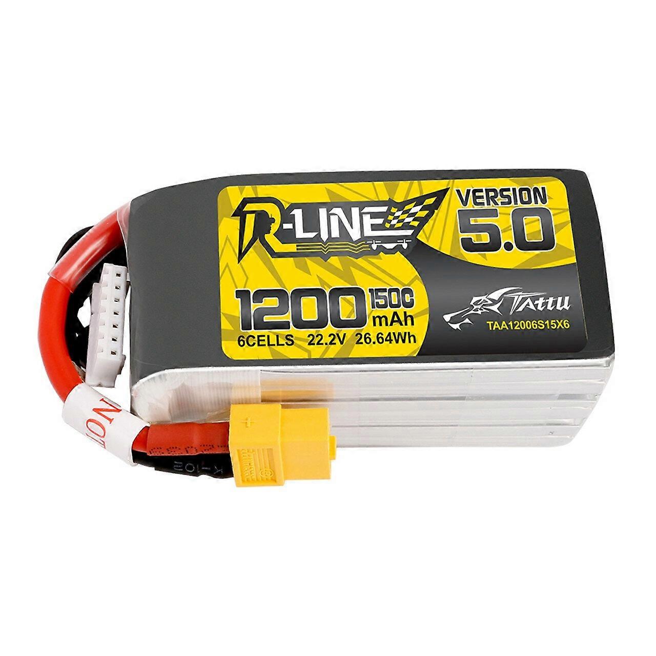 TATTU R-Line Version 5.0 22.2V 1200mAh 150C 6S LiPo Battery XT60 Plug for SpeedyBee Master 5 RC FPV