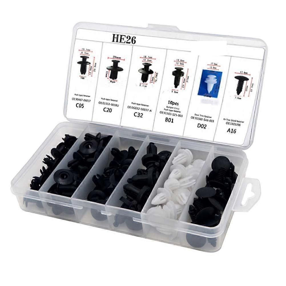 100PCS Car Body Trim Clips Retainer Bumper Rivets Screws Car Push Type Bumper Fastener Rivet Clips Panel Push Fastener Kit