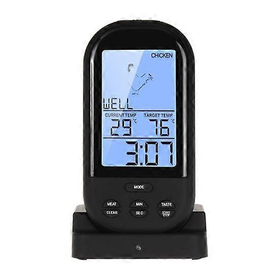 Wireless Digital Kitchen Cooking Tool BBQ Food Meat Timer Thermometer with Probe
