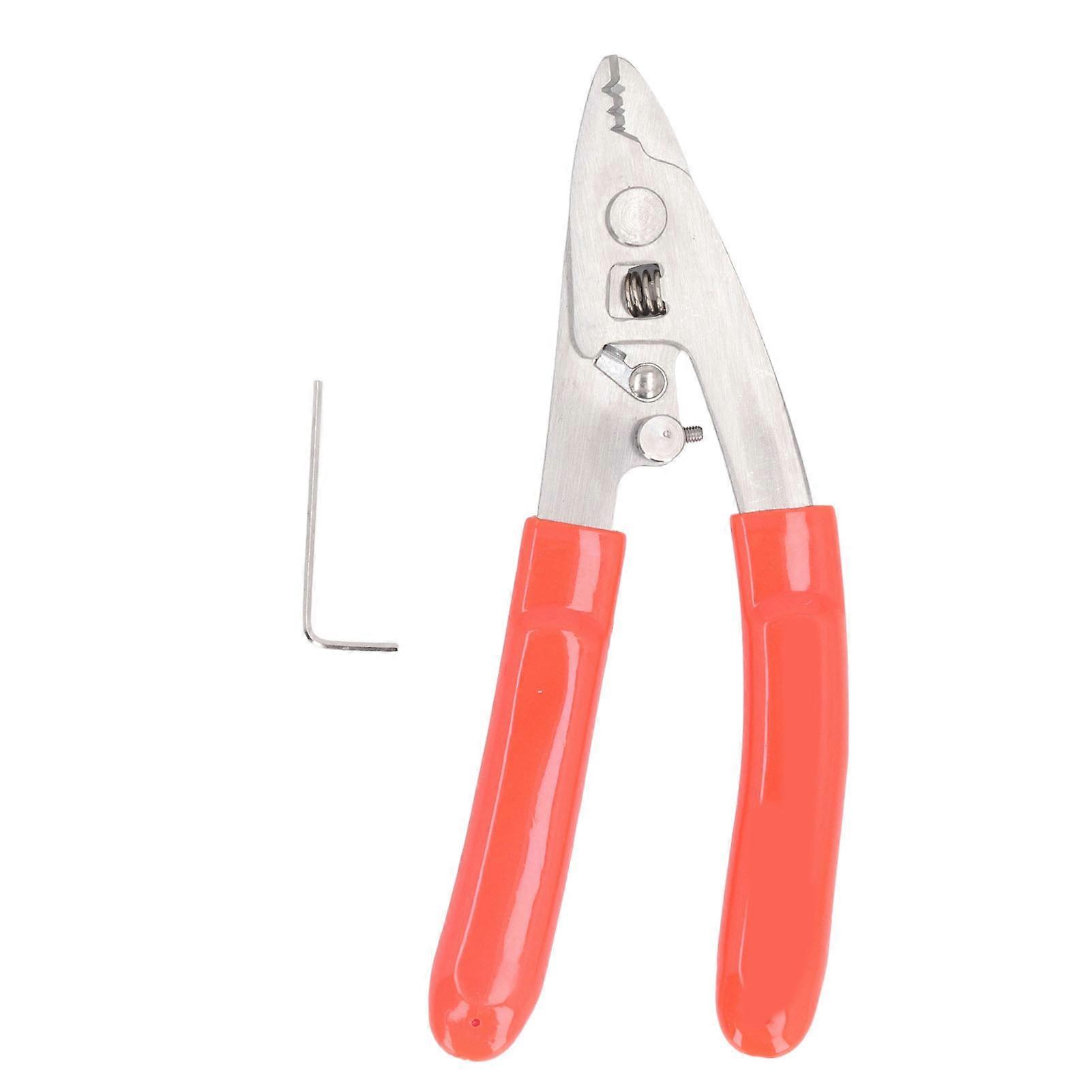 Fiber Optic Stripper 3 Hole Adjustable Caliber Wire Stripping Tool with Safety Lock and Auto Reset Spring