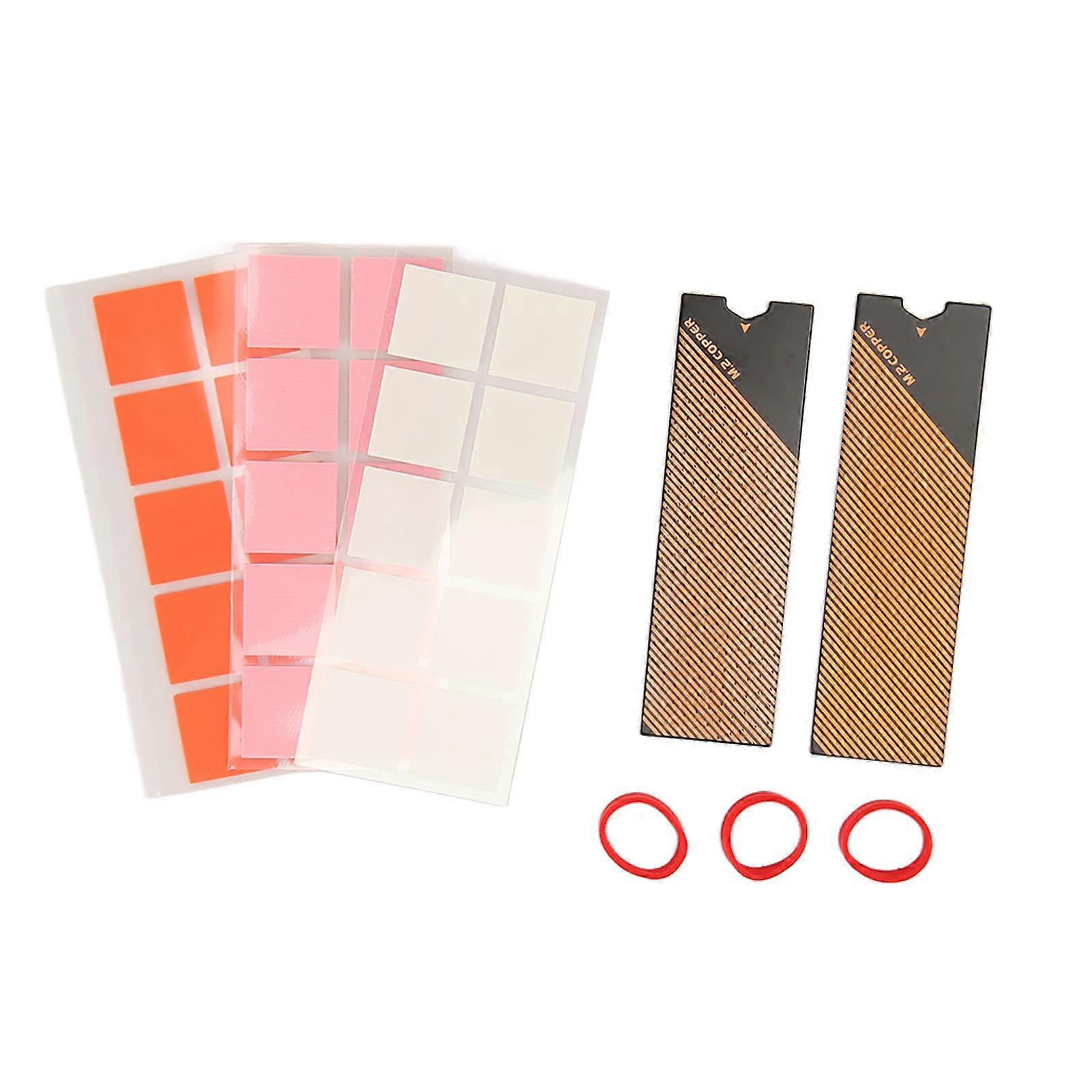 M.2 SSD Heatsink Copper Graphene Kit with Silicon Pads and Tapes for Fast Cooling