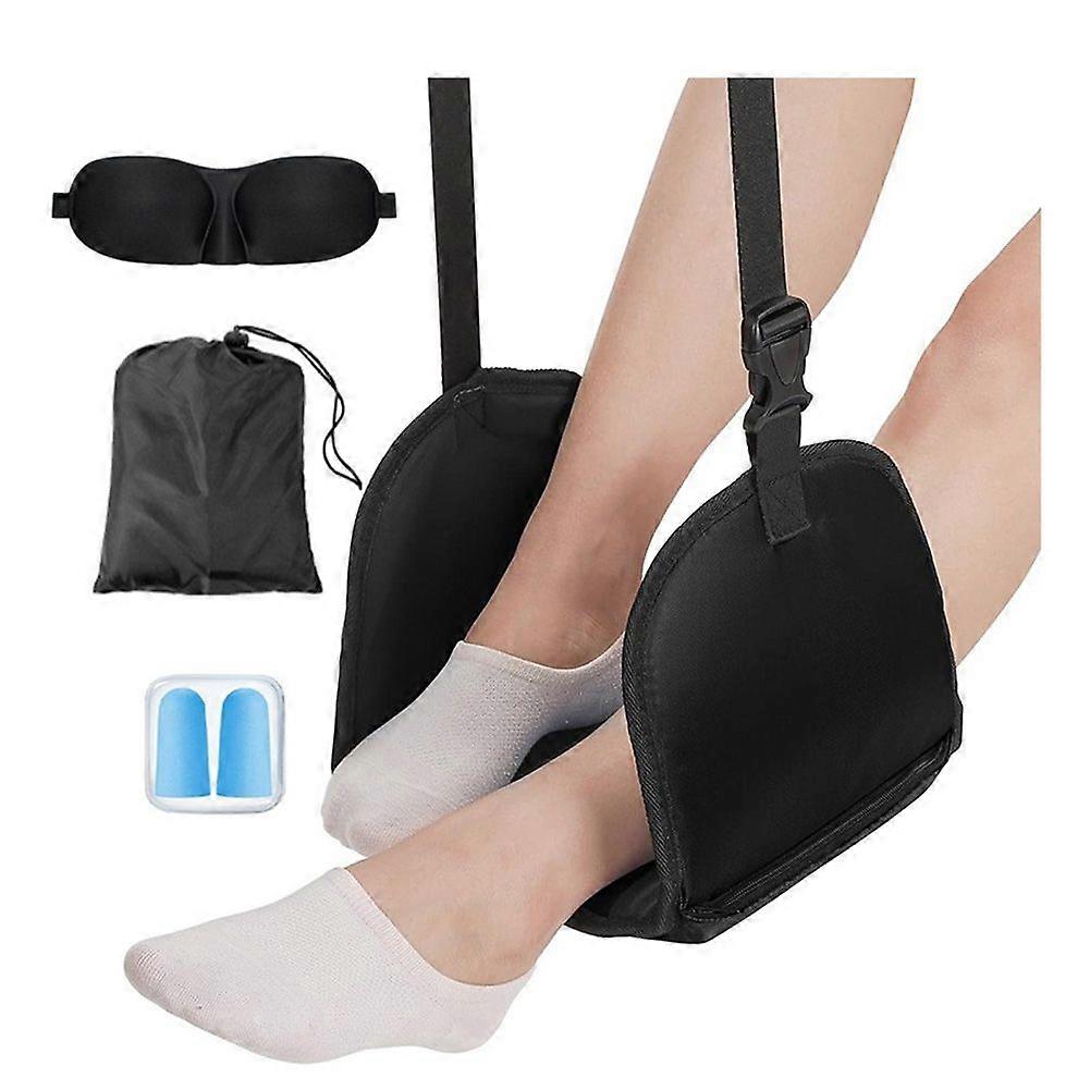 Foot Relaxing Hammock Adjustable Airplane Foot Hammock for Office Travel Relaxing Under-Desk Resting Foot Hammock,A