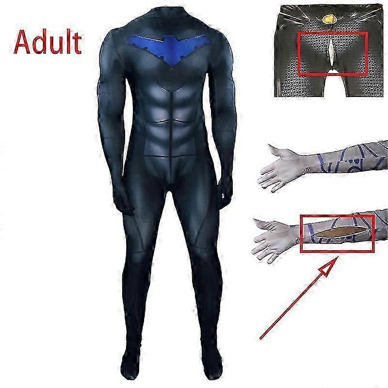 映画 ナイトウィング コスプレ コスチューム ボディスーツ スーパーヒーロー ジャンプスイット コミック ゼンタイスーツ ハロウィン カーニバル パーティー 男性 子供 ロールプレイ