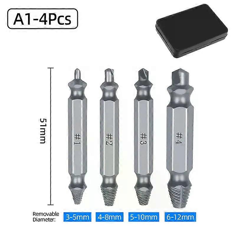 Hss S2/4341/Co Titanium Extractor Remover Drill Bit Disassemble Screws Bolt Stud Slip Teeth Damaged Demolish Nails Tools Sets