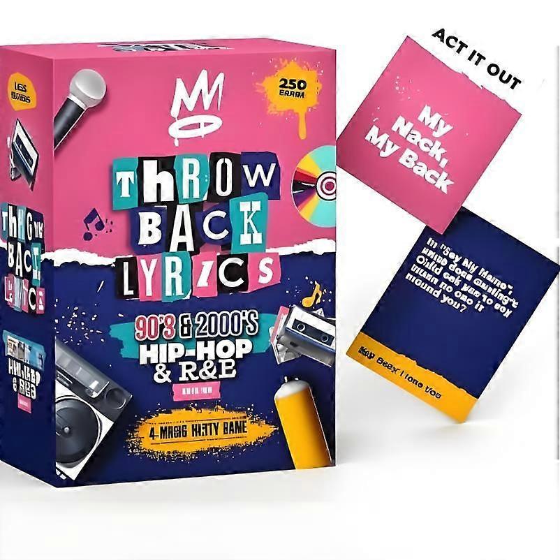 Throw Back Lyrics 1900s 2000s Vintage Hip-Hop R&B Music Party Card Game Party Adults Games