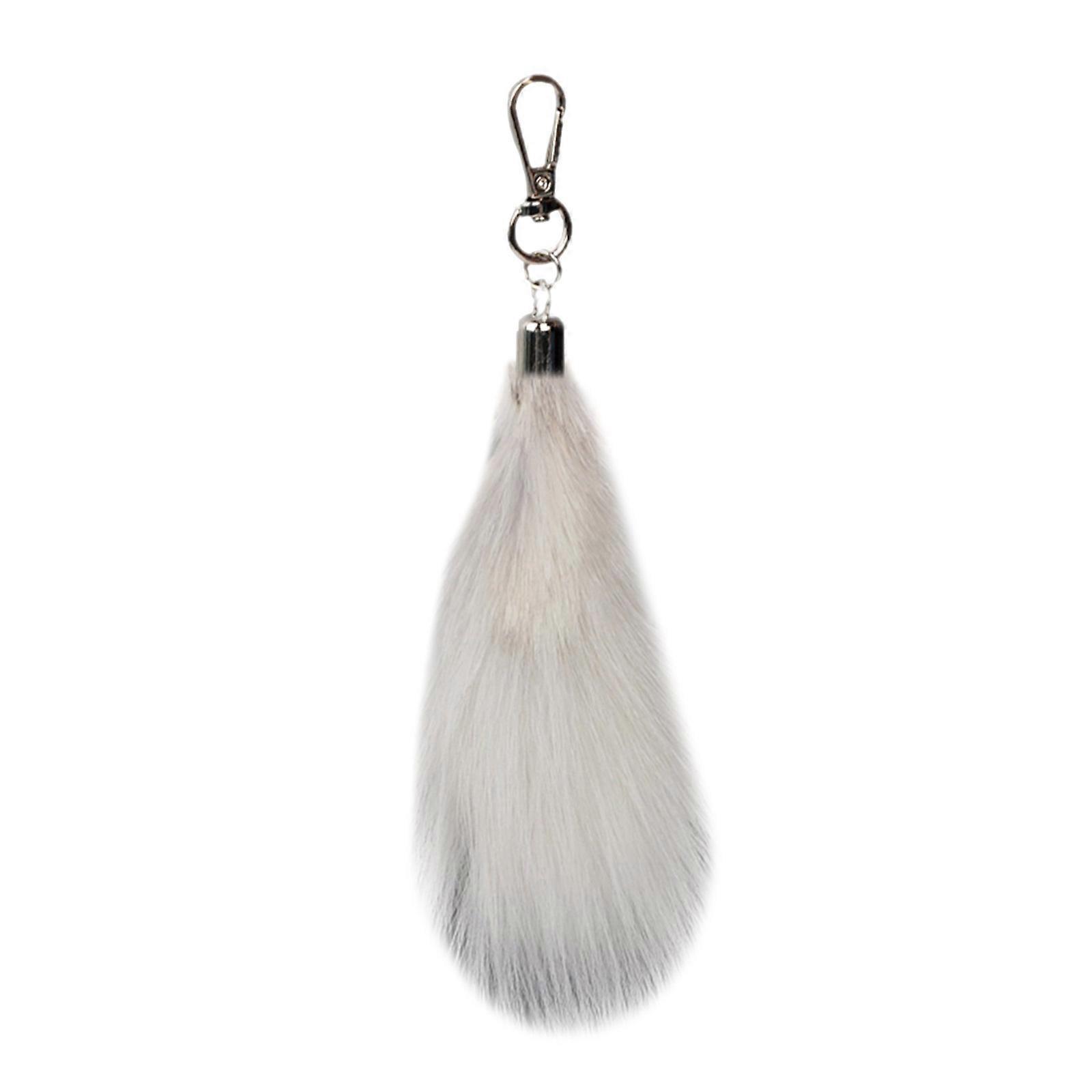 Plush Cosplay Toy Tail Keychain Animal Tail Shape Soft Keyrings Colorful Handbag Decoration Key Pendant Keyring Charm white miscellaneous