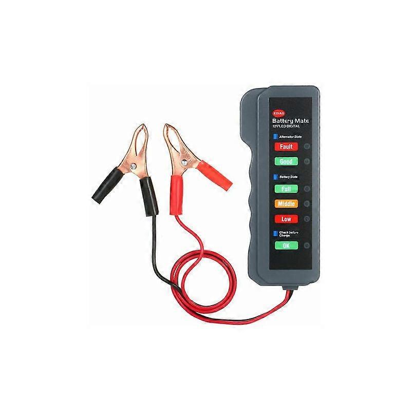 12V Car Battery Alternator Tester Led Digital Battery Load Alternator Condition with Copper Analyzer Led Clip for Auto Motorcycle