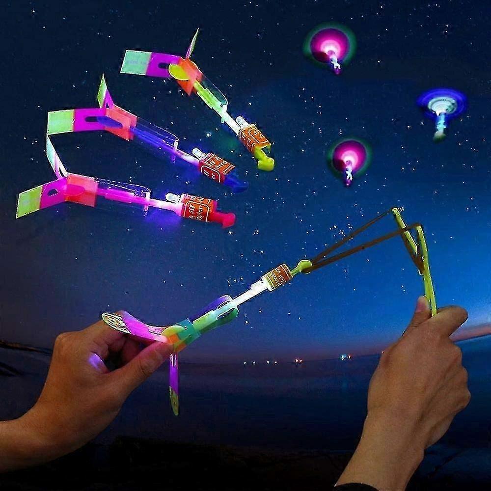 10 Pieces Magical Led Lights Arrow Rocket Helicopter Flying Toy