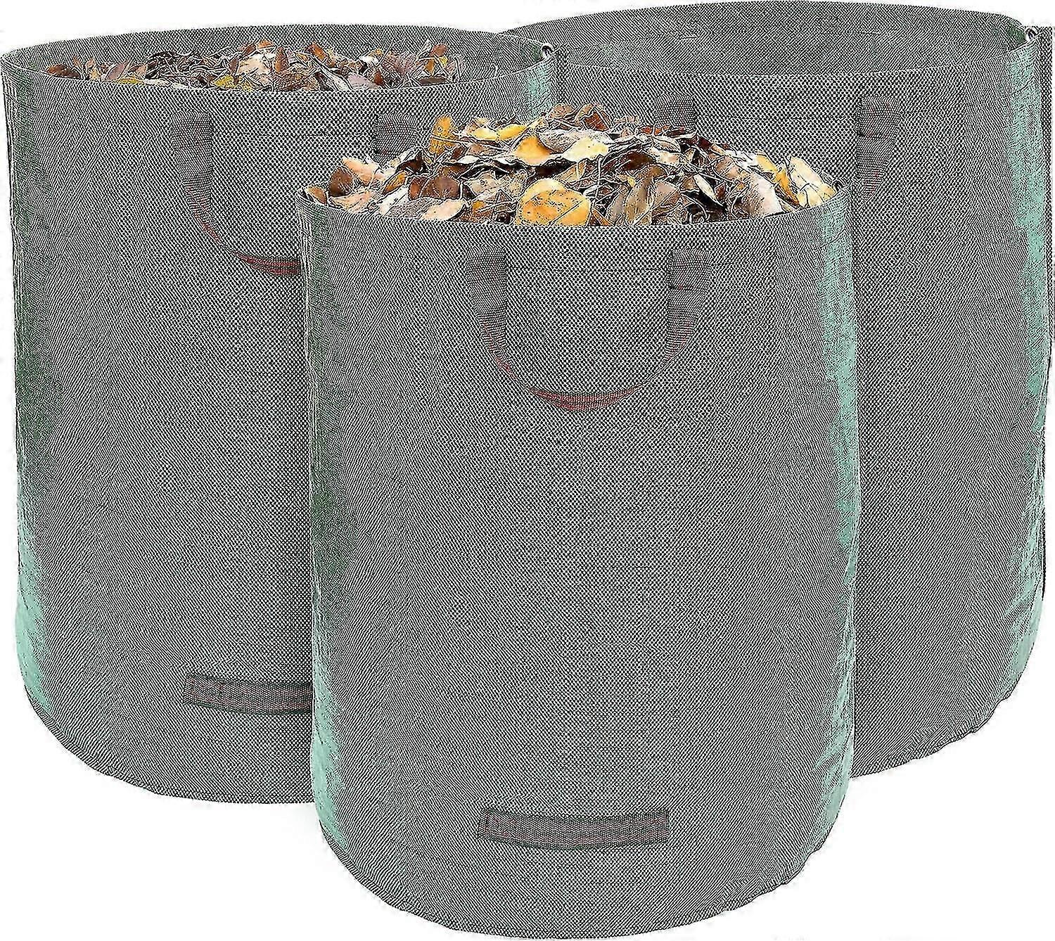 Gartenabfallsäcke Heavy Duty 3er-Pack, Gartensack 272 L - Wiederverwendbare Gartenabfallsäcke mit Griffen, Großer Gartenabfallsack, Gartensäcke - Grün