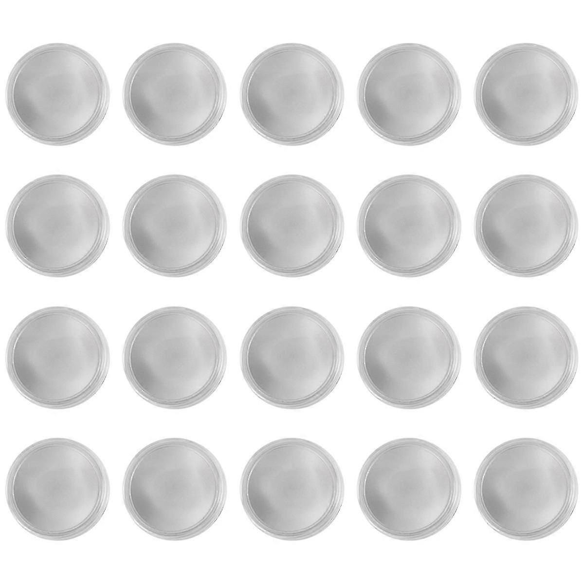 20pcs Blank Metal Stamped Sublimation Blanks 40mm Laser Engraved Round Labels+Acrylic Protective Ca