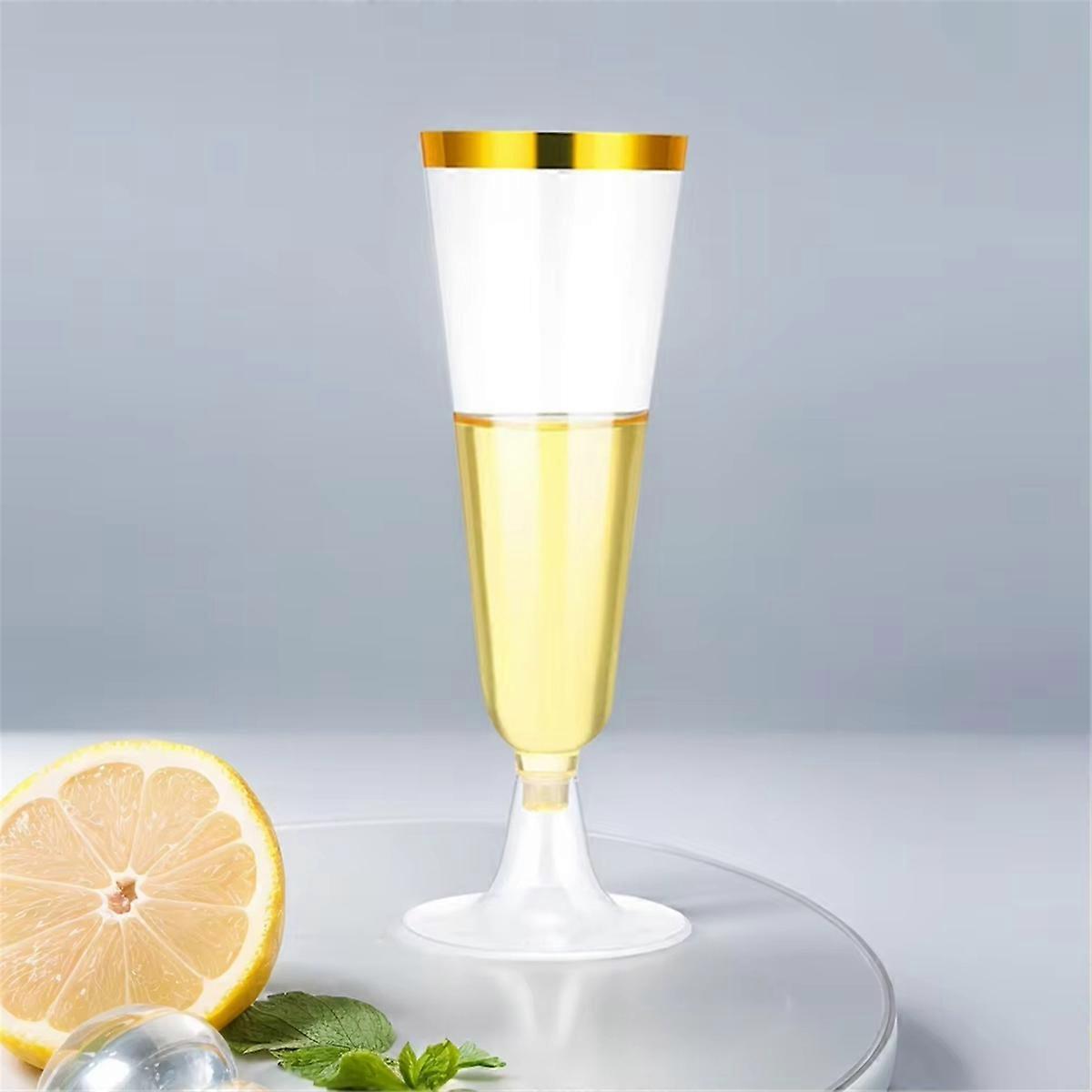 25Pcs 150ml Flûtes à Champagne jetables Flûtes à Champagne claires Verres à toast clairs pour mariage à