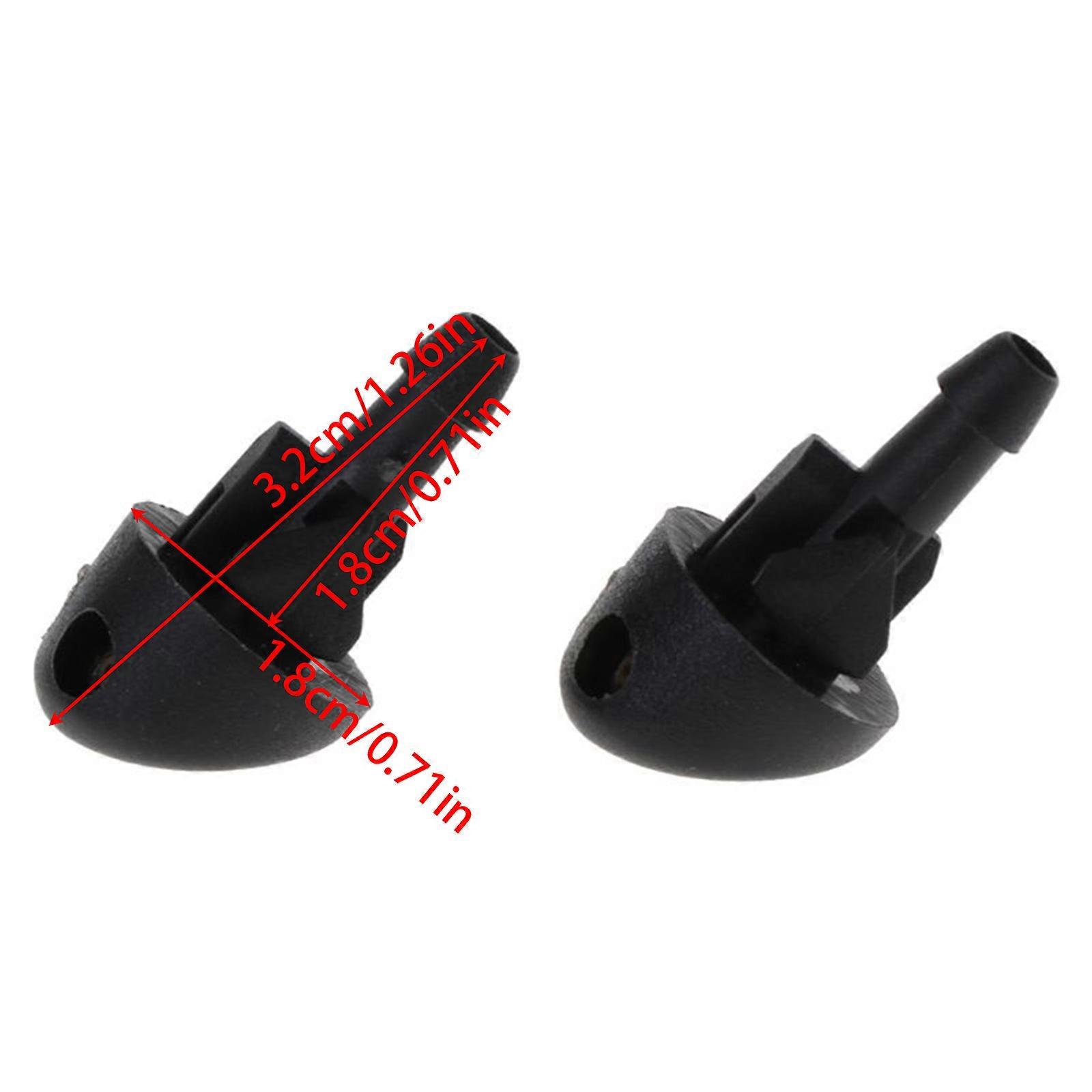 2Pcs Auto Front Windshield Glass Wiper Nozzle Plastic for Valve for Renault Clio MK2 7700413545 Easy to Install Black