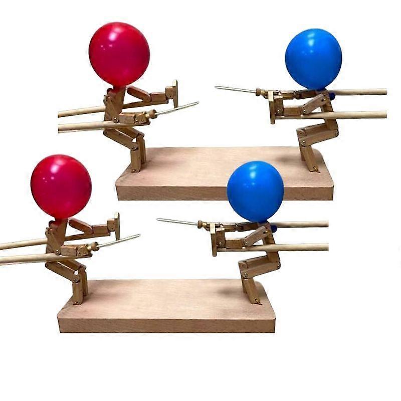 1/2/3 قطعة متعة بالون الخيزران رجل معركة اليدوية المبارزة الخشبية الدمى الروبوتات الخشبية لعبة معركة ضرب بالون للحزب الديكور المنزلي