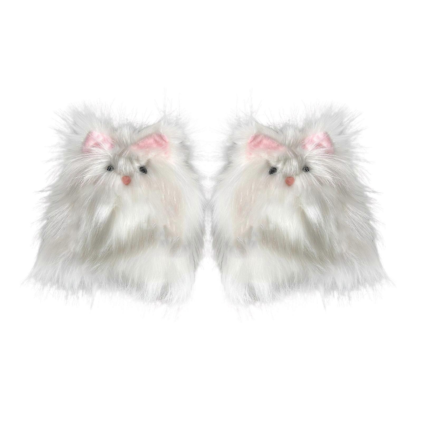 女性のためのファジーレッグウォーマー日本のアニメ猫蝶結びレッグゲートル冬の毛皮のぬいぐるみのぬいぐるみブーツカフスはカーフソックスをカバーします
