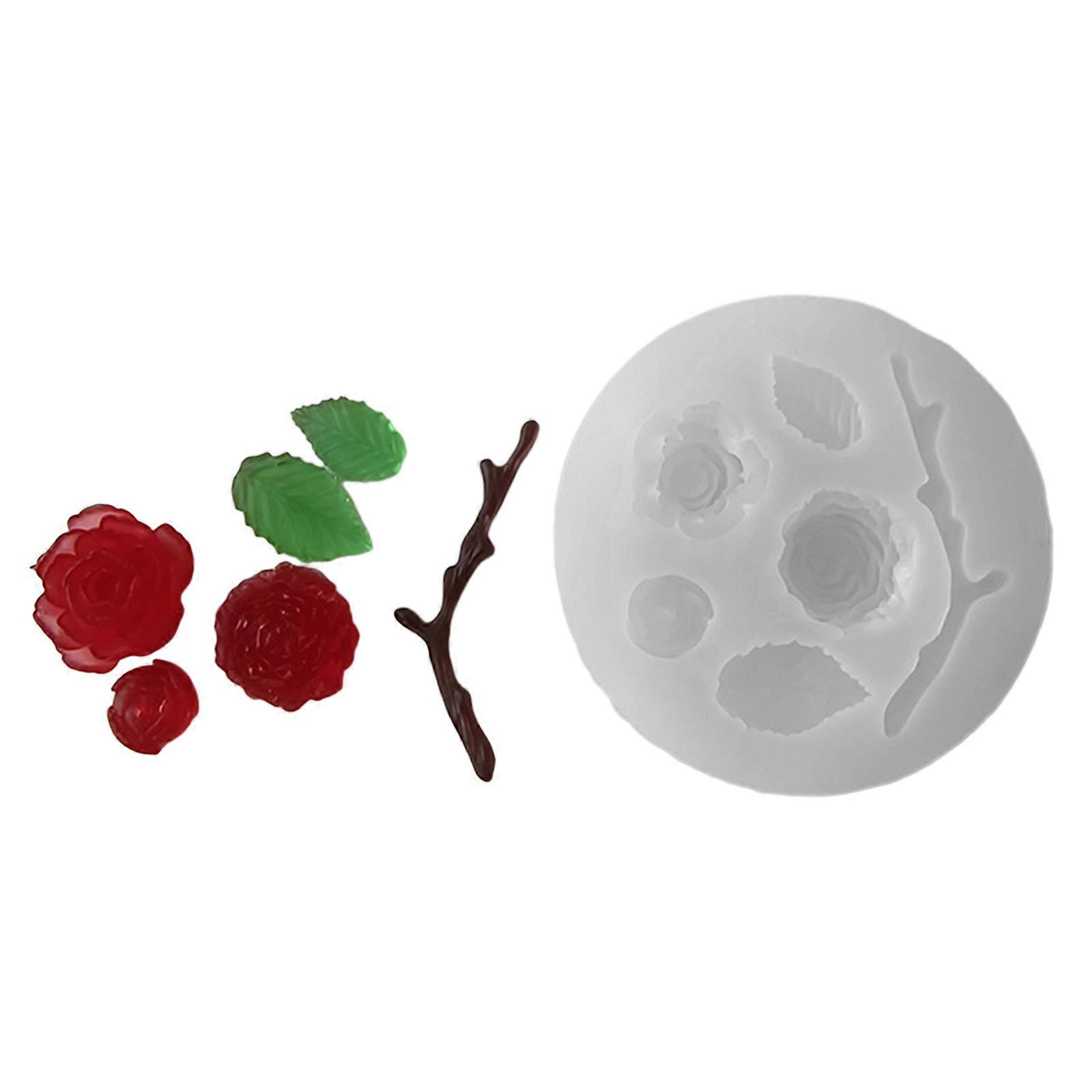 3 Sizes Rose Flower Ornament Silicone Molds Epoxy Jewelry Mold Resin Casting Pendant Mold Suitable for Diy Crafts S