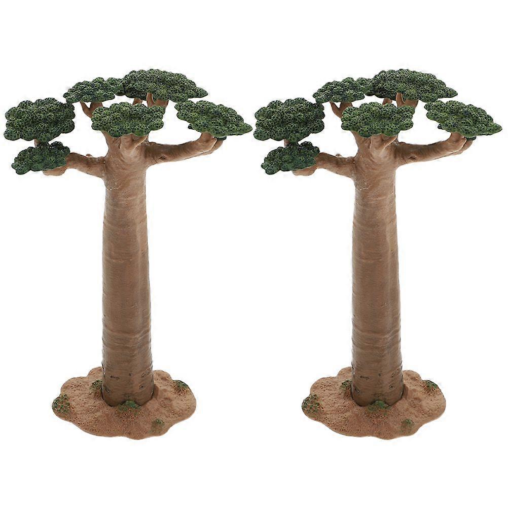 2pcs Exquisite Tree Model Mini Tree Craftwork Decor Realistic Plant Model Decor