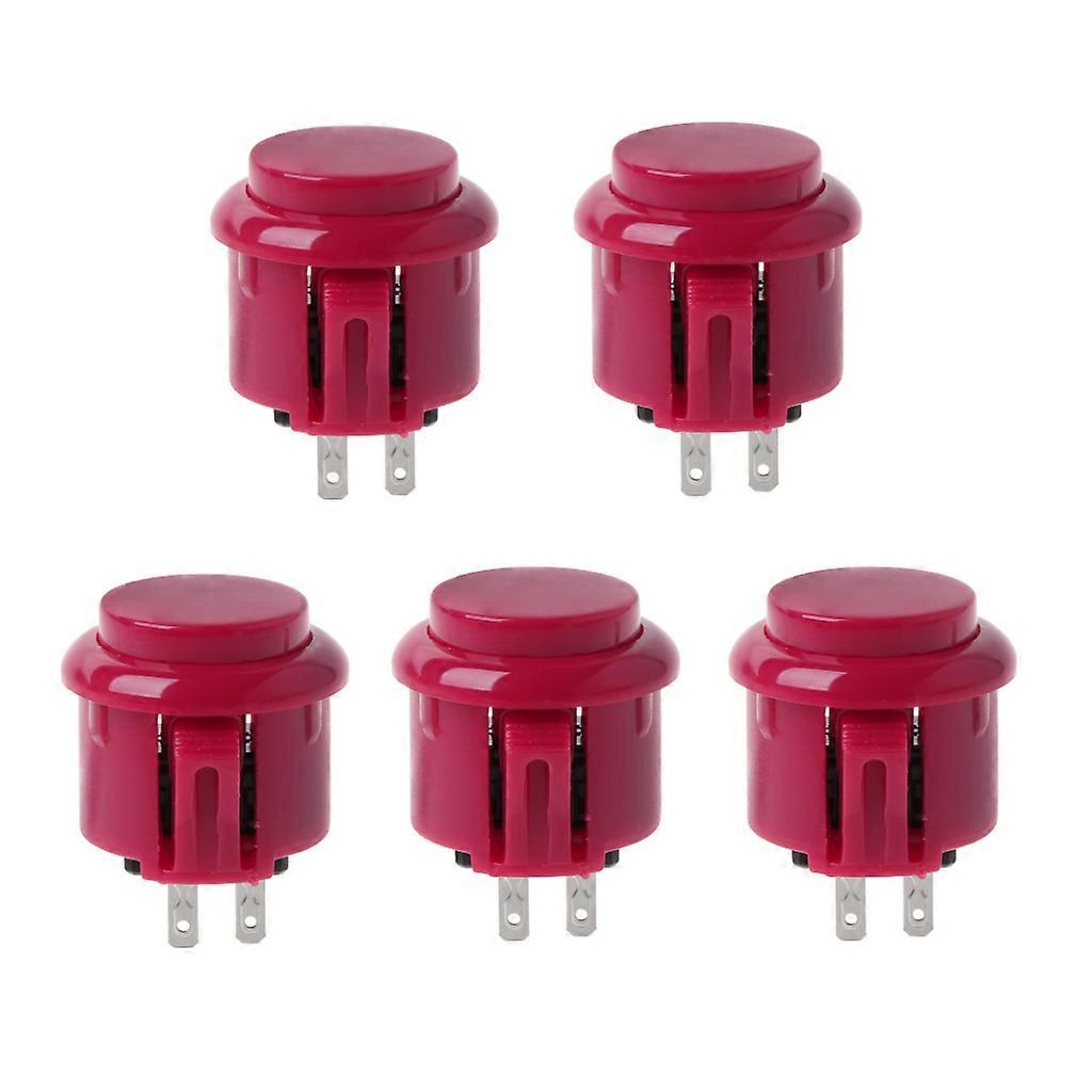 5pcs/set 24mm Arcade Game Round Button Built-in Small Micro Switch DIY Arcade Controller for  Jamma Mame  Red