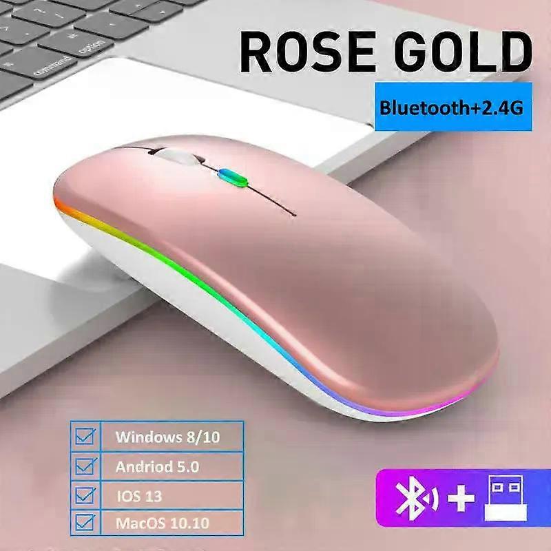 Wireless Mouse Bluetooth-Compatible / Two connection modes Rechargeable RGB Mouse Gamer Silent Mice For Computer Laptop