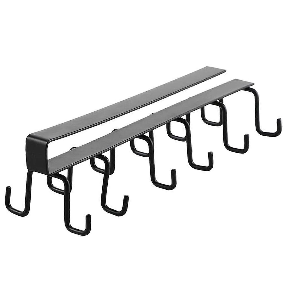 Hooks Under Shelf Cups Rack Drilling Coffee Cups Holder for Cabinet-B