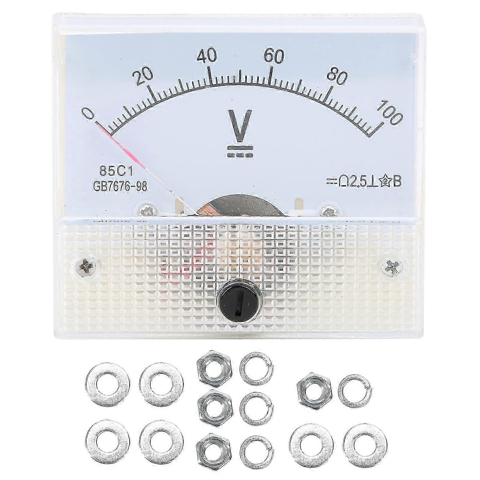 DC 0~100V Pointer DC Voltmeter Panel Voltage Measuring Instrument 85C1