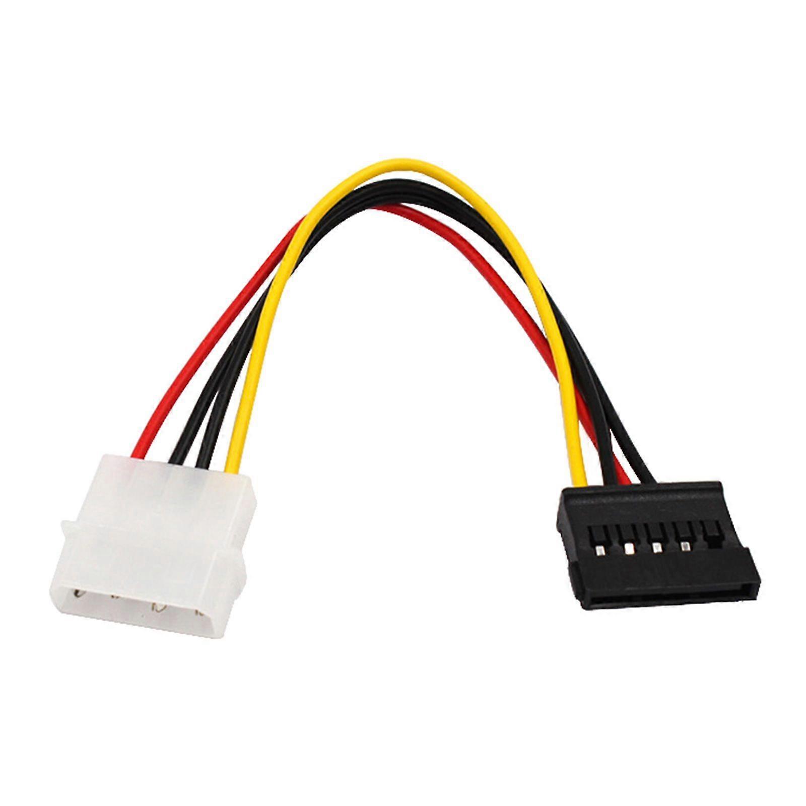 4 הצמד IDE Molex לסדרה Sata 15Pin כבל ממיר כוח 18 ס"מ/7.08 אינץ'