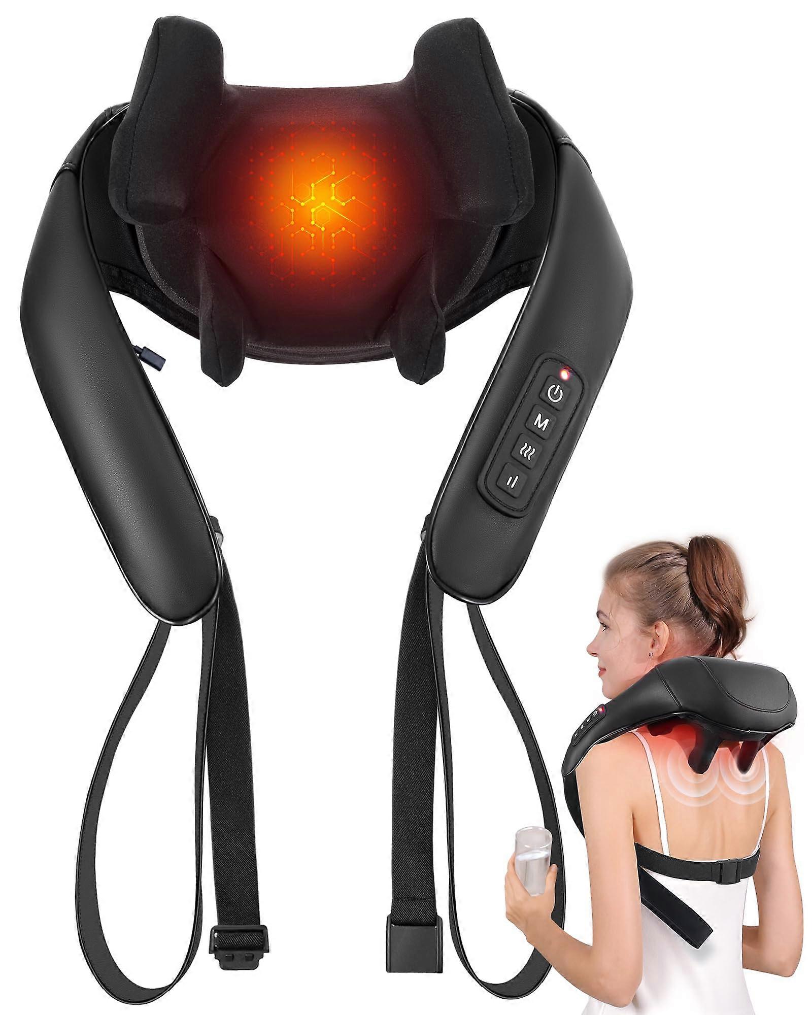 Cordless Electric Shiatsu Back and Neck Massager with Deep Tissue 3D Kneading for Shoulder