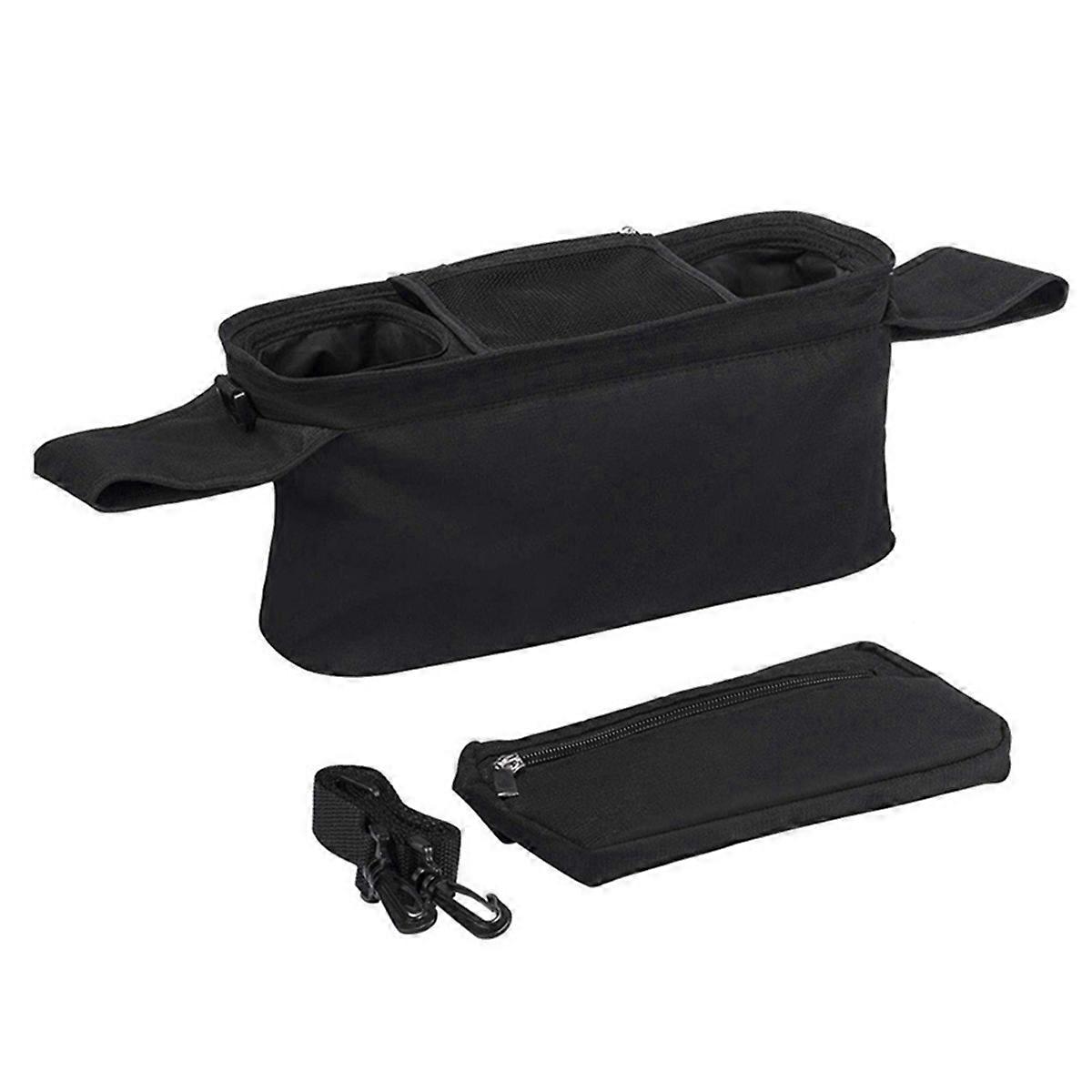 Universal Stroller Bag with Insulated Cup Holder,Large-Capacity Stroller Storage Bag, Waterproof,Shoulder Strap and Hook
