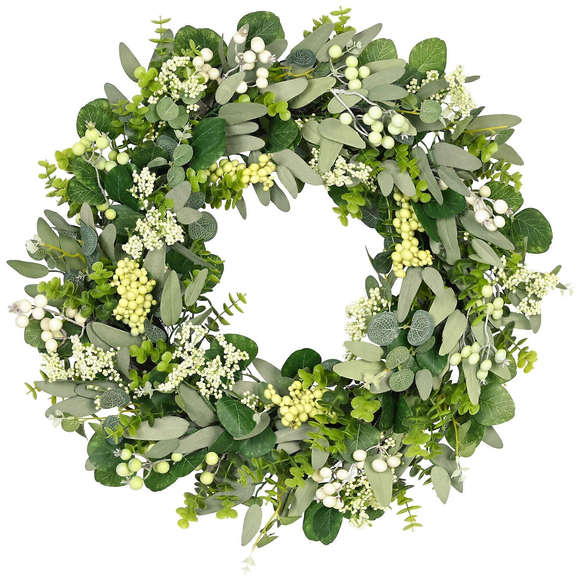 Artificial Wreath for Front Door Decor Indoor/Outdoor 24 Inch