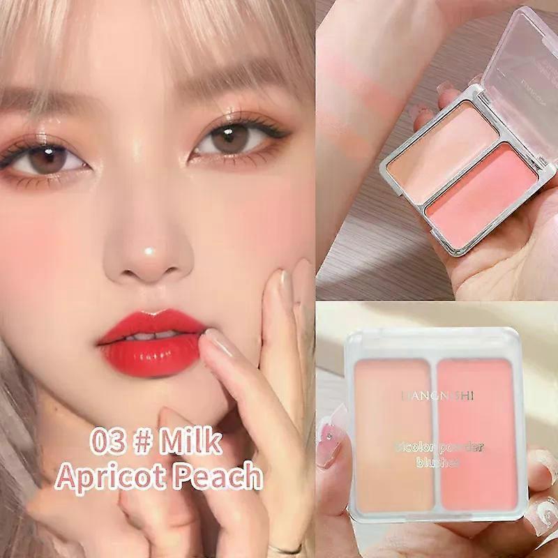 Shibingsheng Two-tone Blush Cream Bare Makeup Matte Natural Contorting One Long Lasting Color Two-tone Blush Blush plate