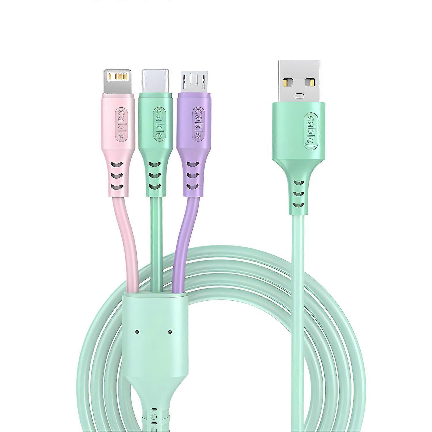 in 1 5A Charging Cable for iPhone Xiaomi Samsung with Micro USB Type C and Lightning Connectors Multi-Port Multiple USB Charging Cable