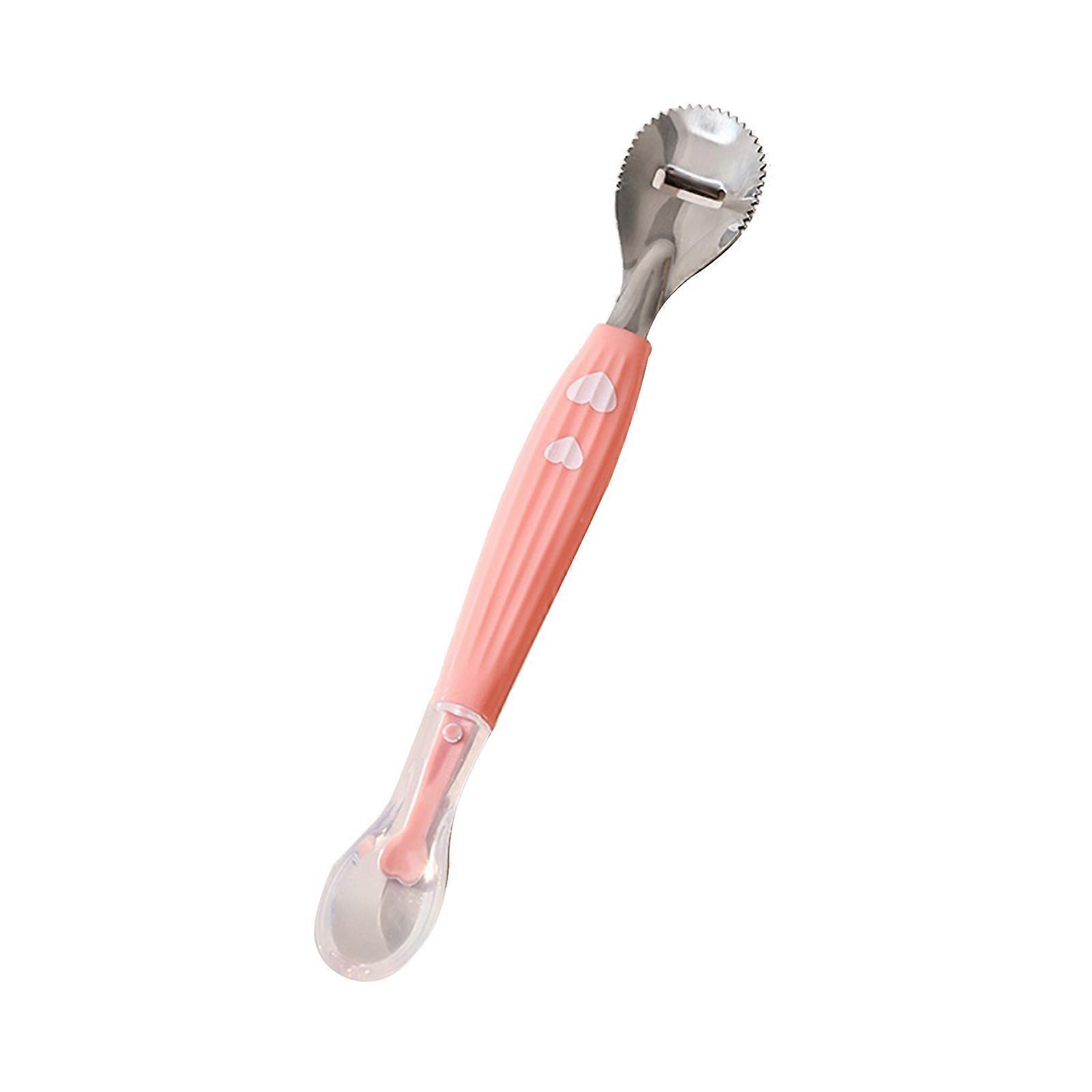 Infant Spoon Feeding Spoon Fruit Puree Scraping Spoon Non-Rust Silicone Food Feeder Spoon Multi-use Baby Cutlery Spoons