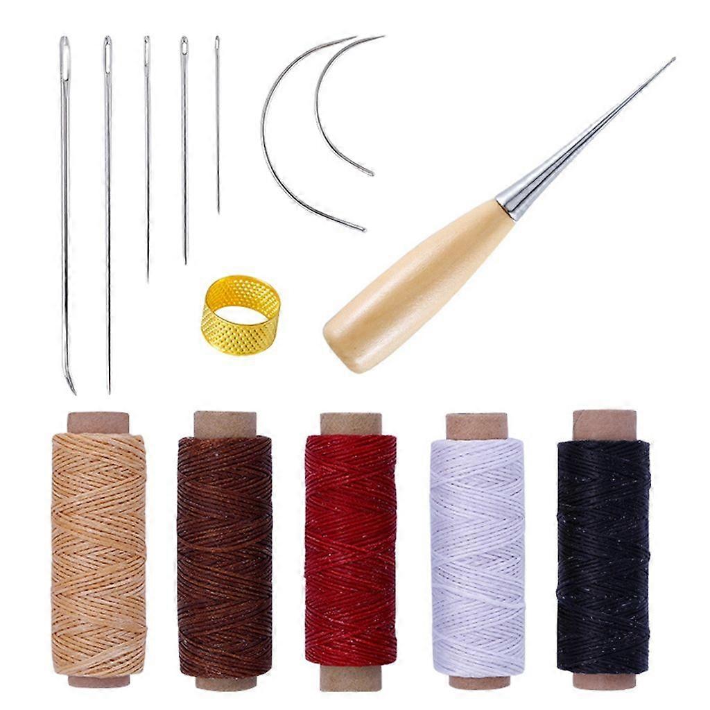 Leather Sewing Kits DIY Leather Repair Tool Included Sewing Awl Thread Thimble