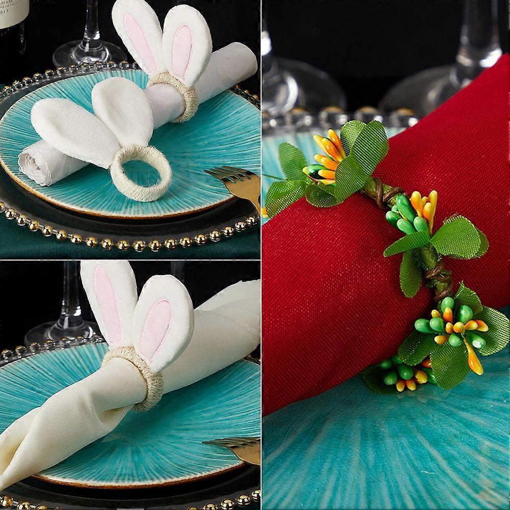 8pcs Easter Egg Western Style Easter Rabbit Decorative Easter Napkin Ring