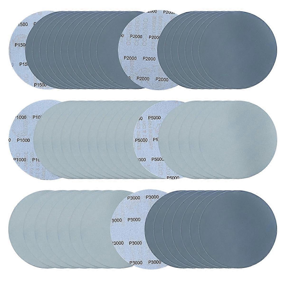 6in Wet Dry Sandpapers Hook and Loop, 1000/1500/2000/3000/5000 Grit