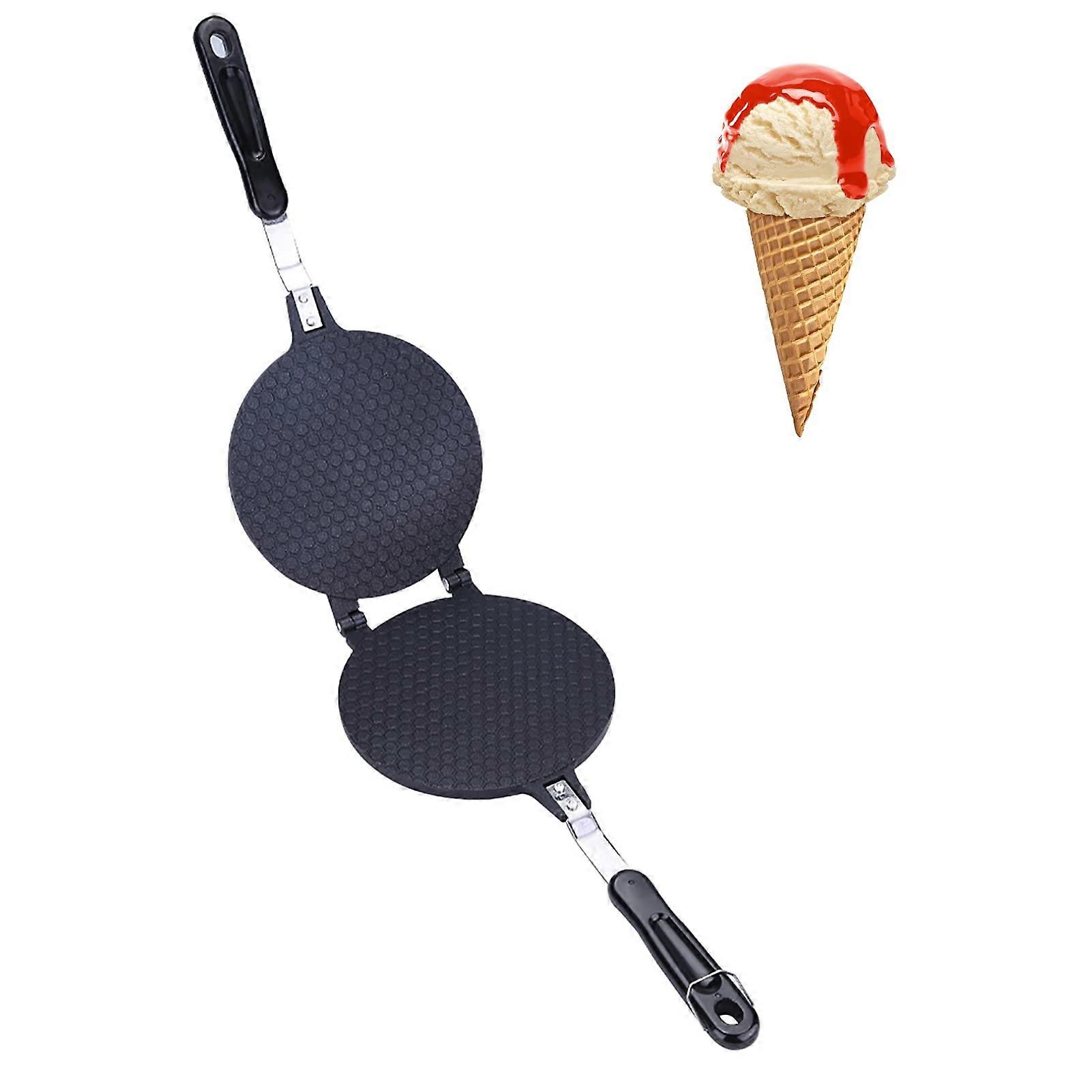6.7in Waffle Cone Maker, Stovetop Nonstick Egg Roll Machine Ice Cream Cone Crepe Maker for Home Use