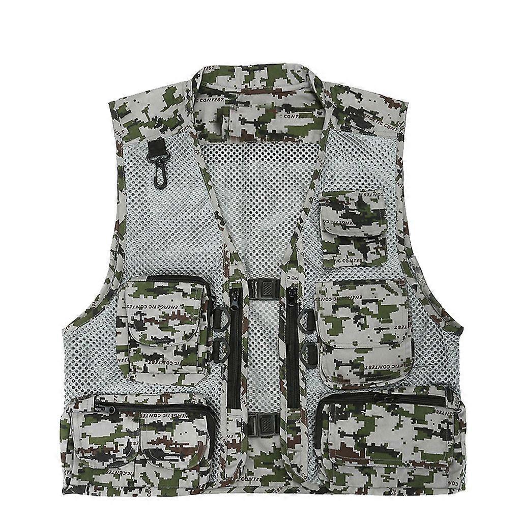 Herren Mesh Multi Pockets Weste Sommer Mesh Atmungsaktive Fotografie Weste