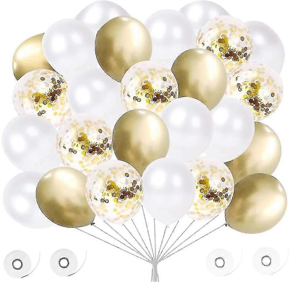 White And Gold Wedding Balloons