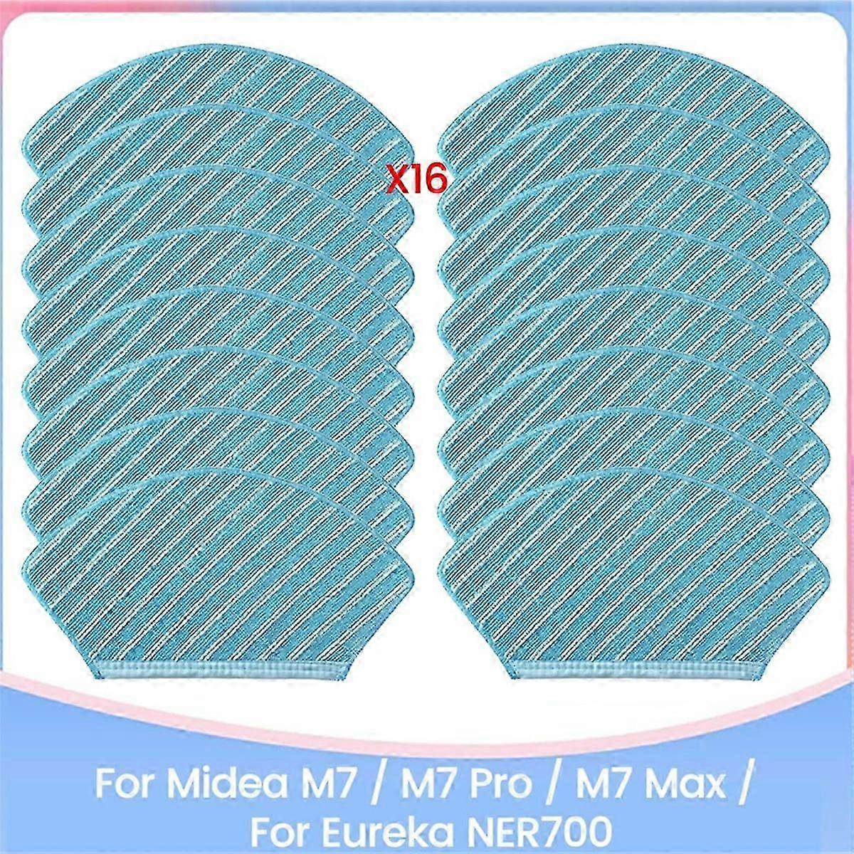 16PCS Washable Mop Pads for Midea M7/Eureka NER700 Vacuum