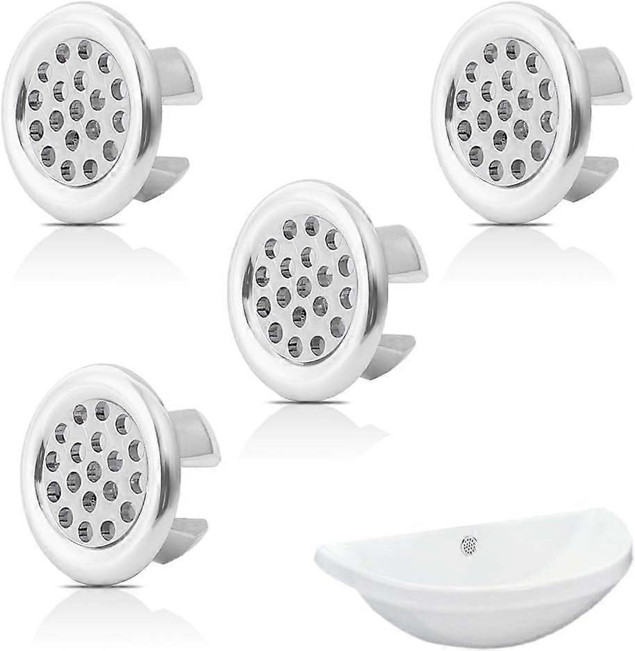 Pieces Sink Overflow Ring, Overflow Plug Ring, Round Hole Sink Trim, Sink Overflow Ring Overflow Cover, Sink Overflow Plug