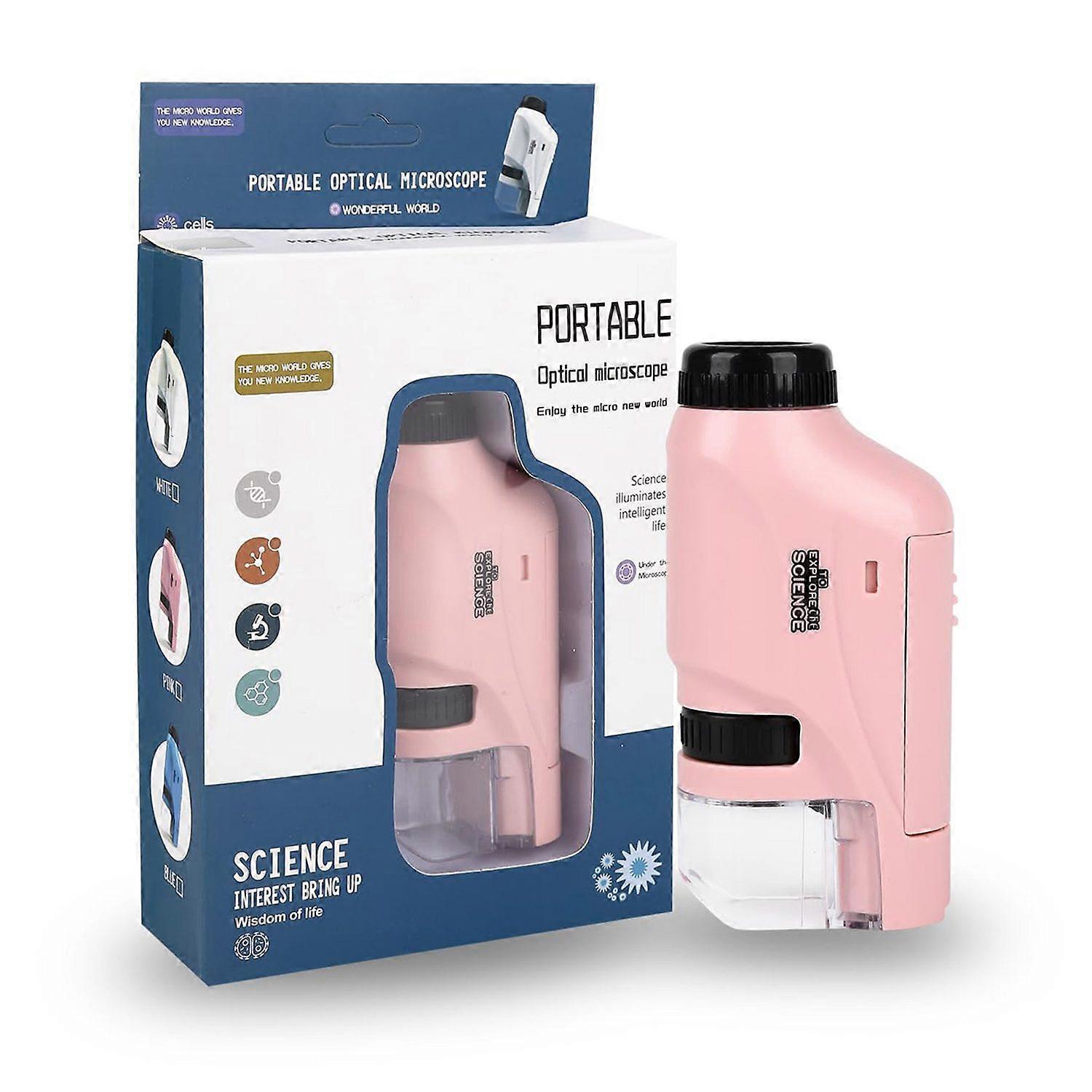 Portable children's microscope 60-120X Mini pocket microscope with LED light for kids