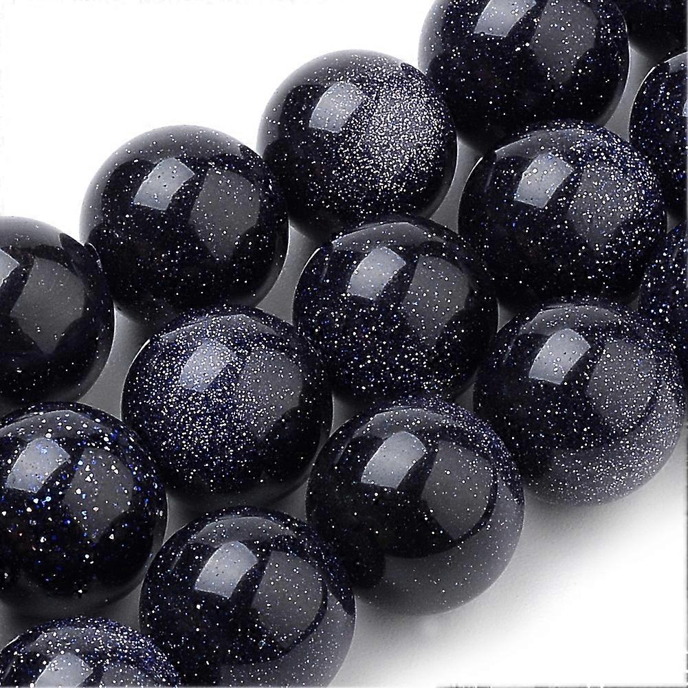 5Strands Synthetic Blue Goldstone Beads Strands Round Loose Stones