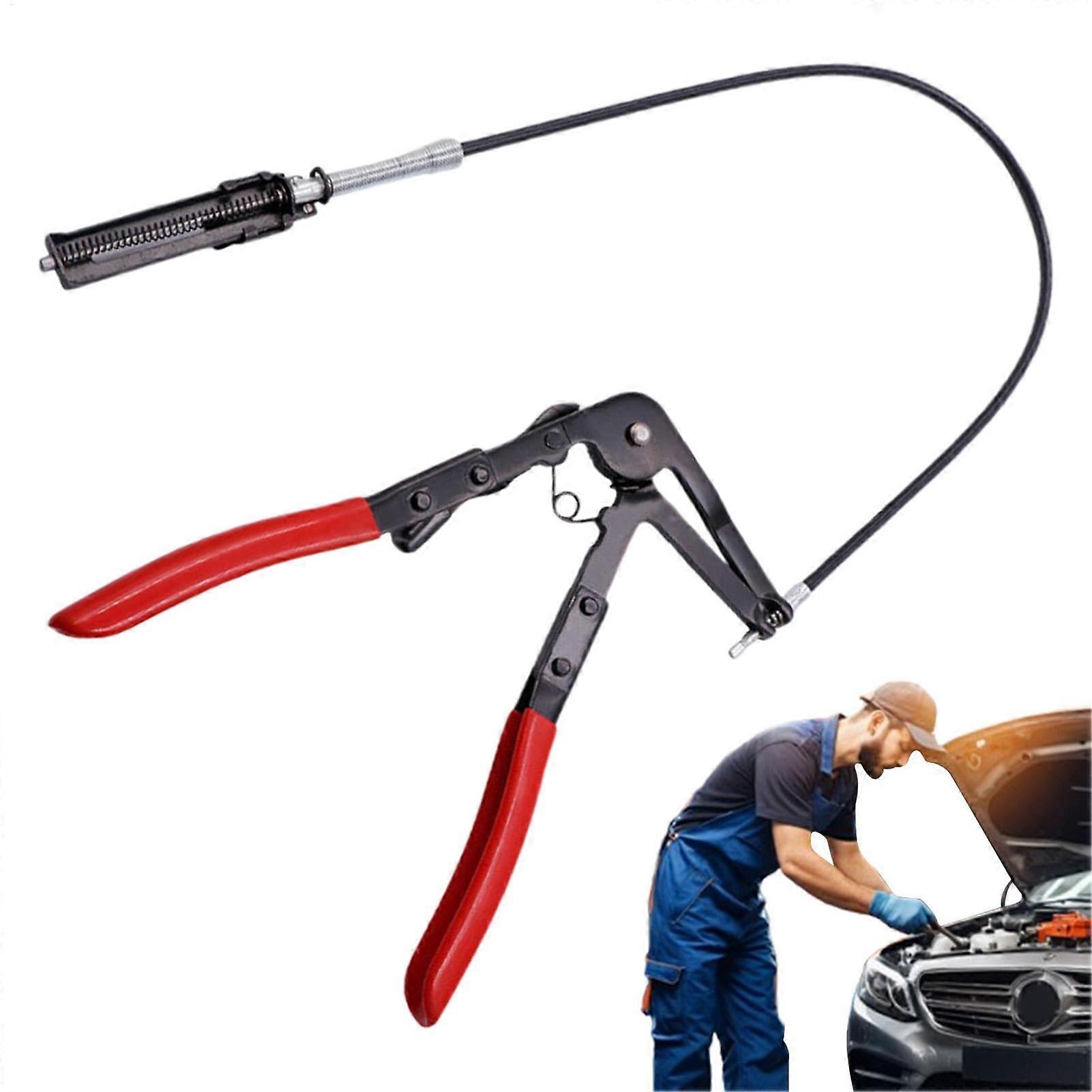 Automotive Hose Clamp Pliers – 2FT Flexible Cable Extended Reach Tool Spring Clip for Hoses Repairs
